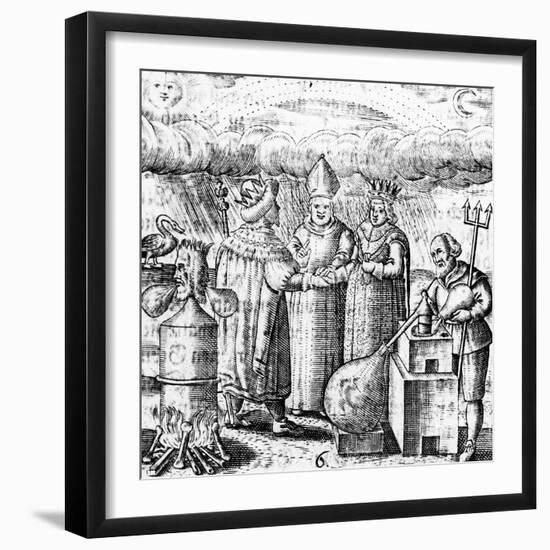 The Sixth Key of Basil Valentine, Legendary 15th Century German Monk and Alchemist, 1651-null-Framed Giclee Print