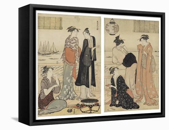 The Sixth Month, from the Series Twelve Months in the South (Minami Juni Ko), C.1784-Torii Kiyonaga-Framed Stretched Canvas