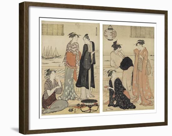 The Sixth Month, from the Series Twelve Months in the South (Minami Juni Ko), C.1784-Torii Kiyonaga-Framed Giclee Print