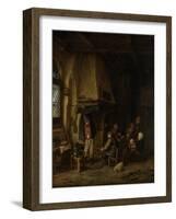 The Skaters: Peasants in an Interior, 1650-Adriaen Jansz. Van Ostade-Framed Giclee Print