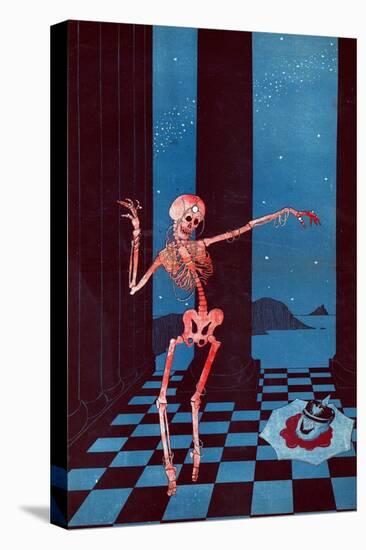 The Skeleton of Salome Dancing Beside the Head of Kaiser Wilhelm Lying in a Pool of Blood on a…-Paul Iribe-Stretched Canvas