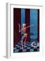 The Skeleton of Salome Dancing Beside the Head of Kaiser Wilhelm Lying in a Pool of Blood on a…-Paul Iribe-Framed Premium Giclee Print