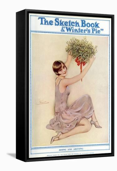 The Sketch Book: Young Flapper Girl with Decoration-Suzanne Meunier-Framed Stretched Canvas