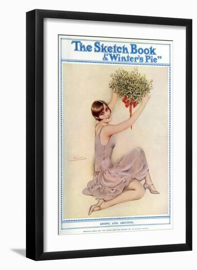 The Sketch Book: Young Flapper Girl with Decoration-Suzanne Meunier-Framed Art Print