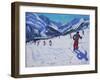 The Ski Instructor, Mottaret-Andrew Macara-Framed Giclee Print