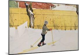 The Skier, circa 1909-Carl Larsson-Mounted Giclee Print