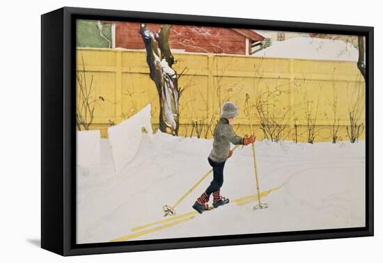 The Skier, circa 1909-Carl Larsson-Framed Stretched Canvas