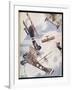 The Skies Over Europe are Filled with Warring Aircraft-Stanley Orton-Framed Art Print