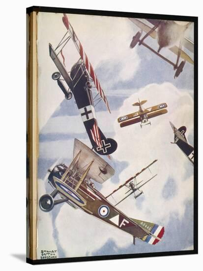 The Skies Over Europe are Filled with Warring Aircraft-Stanley Orton-Stretched Canvas