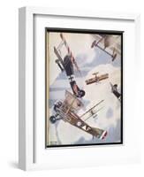 The Skies Over Europe are Filled with Warring Aircraft-Stanley Orton-Framed Art Print