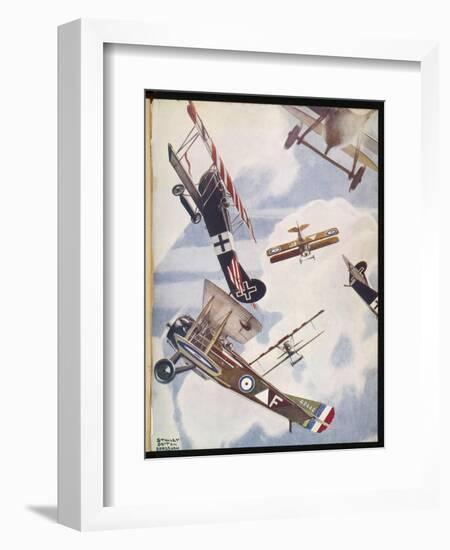 The Skies Over Europe are Filled with Warring Aircraft-Stanley Orton-Framed Art Print