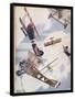 The Skies Over Europe are Filled with Warring Aircraft-Stanley Orton-Framed Stretched Canvas