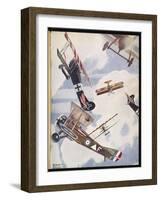 The Skies Over Europe are Filled with Warring Aircraft-Stanley Orton-Framed Art Print