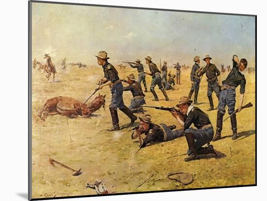 The Skirmish Line-Charles Shreyvogel-Mounted Art Print
