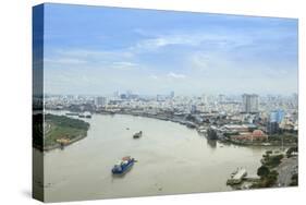 The skyline of Ho Chi Minh City (Saigon) showing the Bitexco tower and the Saigon River, Ho Chi Min-Alex Robinson-Stretched Canvas