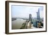 The skyline of Ho Chi Minh City (Saigon) showing the Bitexco tower and the Saigon River, Hoi Chi Mi-Alex Robinson-Framed Photographic Print