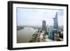 The skyline of Ho Chi Minh City (Saigon) showing the Bitexco tower and the Saigon River, Hoi Chi Mi-Alex Robinson-Framed Photographic Print