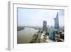 The skyline of Ho Chi Minh City (Saigon) showing the Bitexco tower and the Saigon River, Hoi Chi Mi-Alex Robinson-Framed Photographic Print