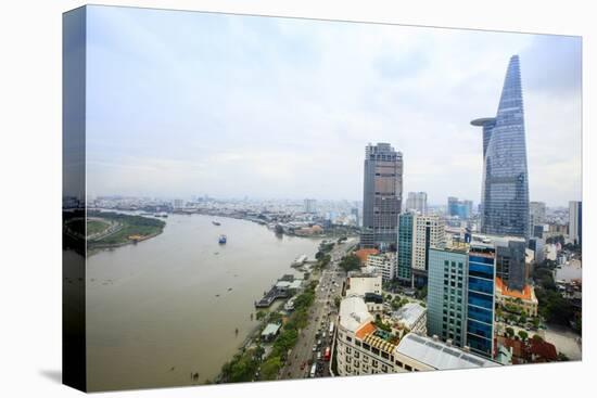 The skyline of Ho Chi Minh City (Saigon) showing the Bitexco tower and the Saigon River, Hoi Chi Mi-Alex Robinson-Stretched Canvas