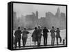 The Skyline of New York as Many First Saw It Arriving by Sea on Board The`Augustus-null-Framed Stretched Canvas