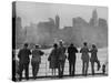 The Skyline of New York as Many First Saw It Arriving by Sea on Board The`Augustus-null-Stretched Canvas