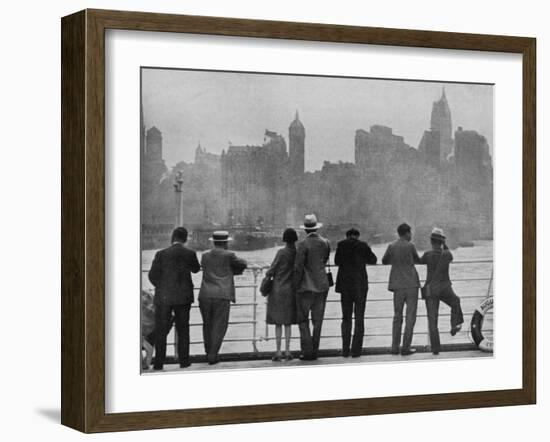 The Skyline of New York as Many First Saw It Arriving by Sea on Board The`Augustus-null-Framed Photographic Print