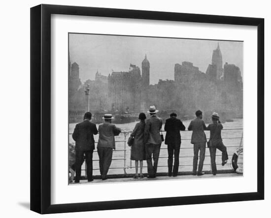 The Skyline of New York as Many First Saw It Arriving by Sea on Board The`Augustus-null-Framed Photographic Print