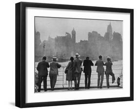 The Skyline of New York as Many First Saw It Arriving by Sea on Board The`Augustus-null-Framed Photographic Print