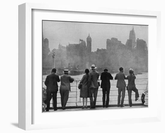 The Skyline of New York as Many First Saw It Arriving by Sea on Board The`Augustus-null-Framed Photographic Print