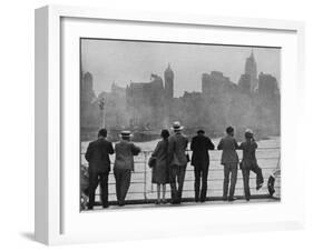 The Skyline of New York as Many First Saw It Arriving by Sea on Board The`Augustus-null-Framed Photographic Print