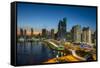 The skyline of Panama City at night, Panama City, Panama, Central America-Michael Runkel-Framed Stretched Canvas