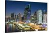 The skyline of Panama City at night, Panama City, Panama, Central America-Michael Runkel-Stretched Canvas