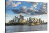 The skyline of Sydney at sunset, New South Wales, Australia, Pacific-Michael Runkel-Stretched Canvas