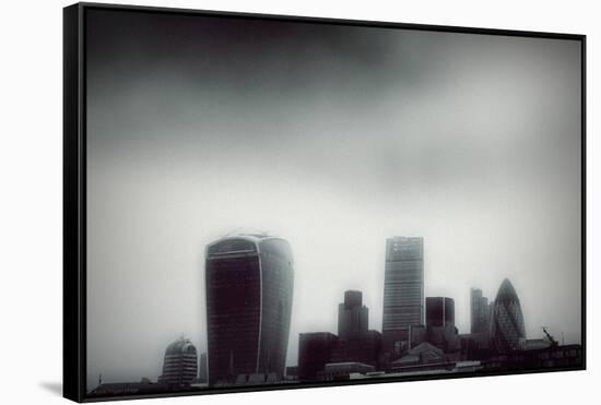 The Skyline of the City of London with Different Skyscrapers-Bastian Kienitz-Framed Stretched Canvas