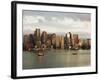 The Skyline of the Financial District Across Boston Harbor at Dawn, Boston, Massachusetts, USA-Amanda Hall-Framed Photographic Print