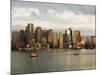The Skyline of the Financial District Across Boston Harbor at Dawn, Boston, Massachusetts, USA-Amanda Hall-Mounted Photographic Print