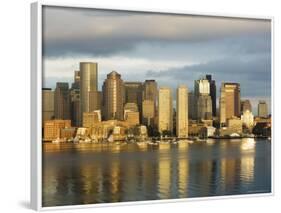 The Skyline of the Financial District Across Boston Harbor at Dawn, Boston, Massachusetts, USA-Amanda Hall-Framed Photographic Print