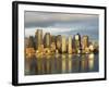 The Skyline of the Financial District Across Boston Harbor at Dawn, Boston, Massachusetts, USA-Amanda Hall-Framed Photographic Print