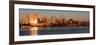 The skyscrapers of Philadelphia rise above the Delaware River at sunrise-null-Framed Photographic Print