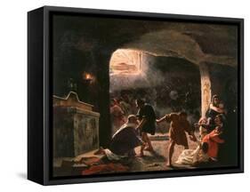 The Slaughter of the First Christians in the Catacombs-Giuseppe Mancinelli-Framed Stretched Canvas