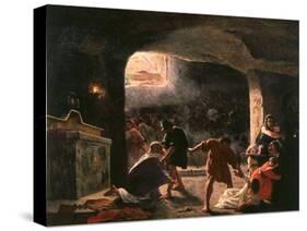 The Slaughter of the First Christians in the Catacombs-Giuseppe Mancinelli-Stretched Canvas