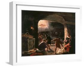 The Slaughter of the First Christians in the Catacombs-Giuseppe Mancinelli-Framed Giclee Print