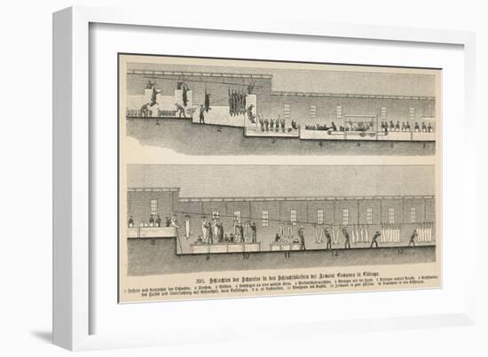 The Slaughter Process from Pig to Pork at Armour's Chicago Plant-null-Framed Art Print