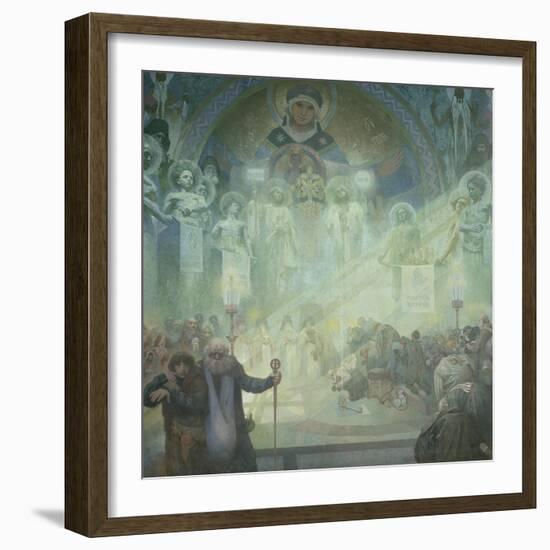 The Slav Epic: Holy Mount Athos, 1928-Alphonse Mucha-Framed Giclee Print