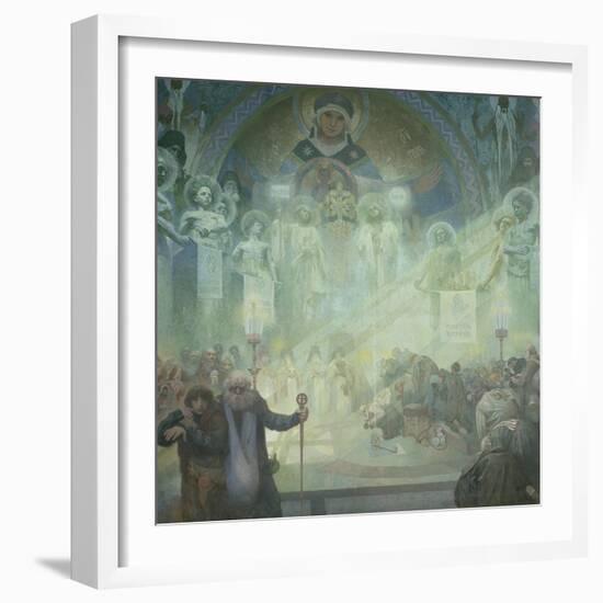 The Slav Epic: Holy Mount Athos, 1928-Alphonse Mucha-Framed Giclee Print