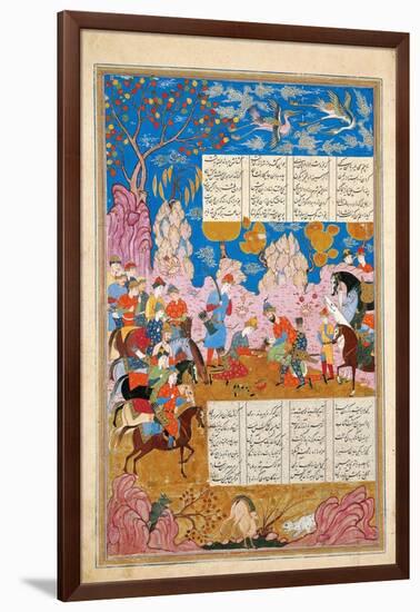 The Slaying of Siyawush (Manuscript Illumination from the Epic Shahname by Ferdows)-null-Framed Giclee Print