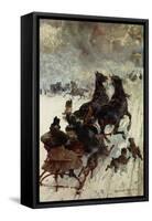 The Sled Race-Edmond Morin-Framed Stretched Canvas