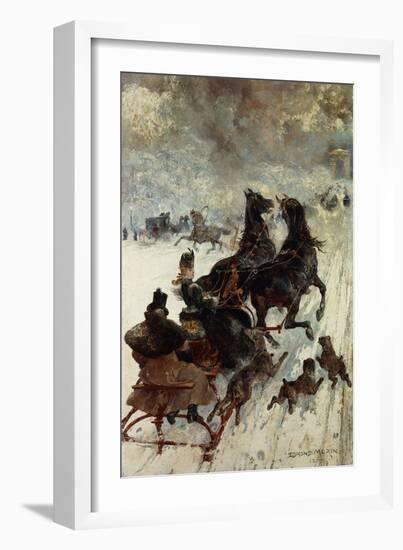 The Sled Race-Edmond Morin-Framed Giclee Print