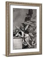 The Sleep of Reason Produces Monsters, from "Los Caprichos"-Francisco de Goya-Framed Giclee Print