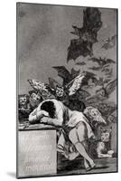 The Sleep of Reason Produces Monsters, from "Los Caprichos"-Francisco de Goya-Mounted Giclee Print